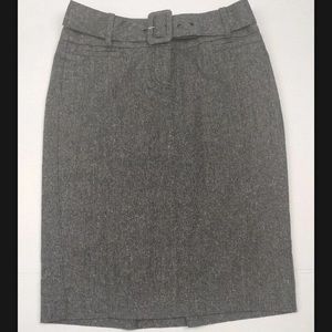 BEBE Womens Gray Pencil Skirt Belted Lined